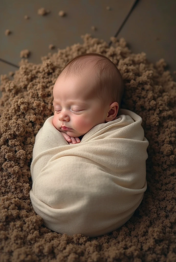 Newborn, photo on top of the moon, Green fabric