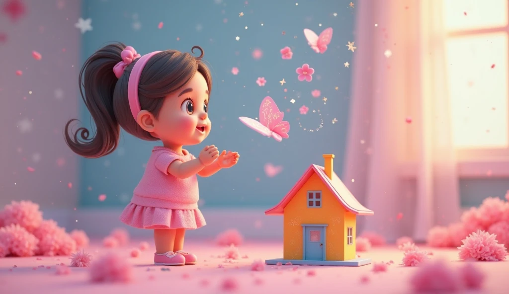 To this child, The girl&#39;s parents bought her a balloon