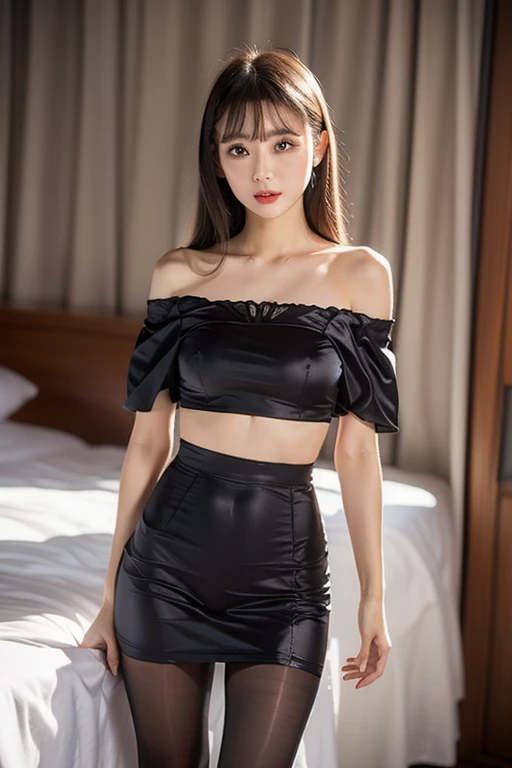 ，Masterpiece, Best quality，8K, 超高分辨率，Reallightandshadow，Cinema lenses，(beautidful eyes:1.1)， ((中景 the scene is，The upper part of the body)) ，blacksilk，leather whip，sofe，Raised sexy，Lace，underdressing，sitted