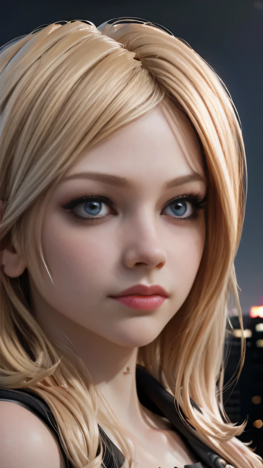 photo of Avril Lavigne, RAW, beautiful woman, ((portrait)), ((detailed face:1.2)), ((detailed facial feature, detailed skin, clear skin), (perfect proportioned body), (wearing a Kawaii school uniform) (high detailed city environment, apartment balcony), (realistic photo, best quality, detailed), (8k wallpaper), (cinematic lighting, dramatic lighting) (sharp focus, intricate)