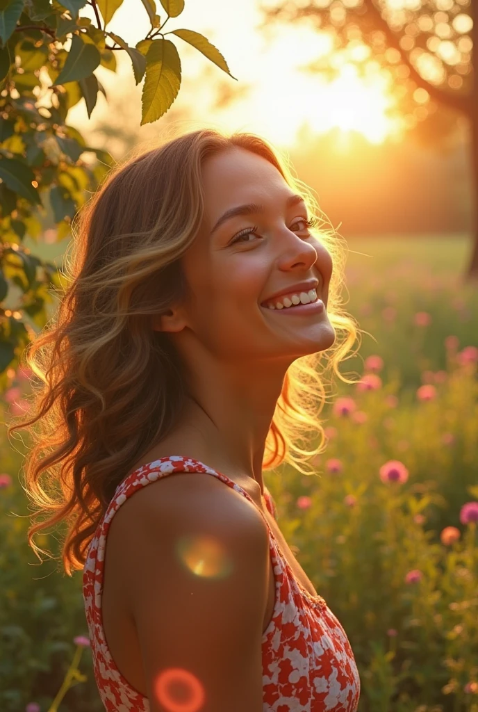 Create a Facebook Cover Image - Visual Elements:
1. Main Scenario:
• A field or garden at sunrise or sunset, with soft golden or lilac light radiating. The setting should symbolize new beginnings and enlightenment.
2. Central Figure:
• A Brazilian woman in a lush tropical garden, wearing an open shirt with a floral print, with a close-up capturing the harmonious beauty and natural flowers, showing off your natural charm and outgoing personality.
• A woman smiling serenely, with a confident and contemplative expression, exploring the environment around you. The figure should suggest introspection and self-discovery.
3. Symbols and Graphics:
• Include a discreetly placed Star of David, perhaps at the edge of the image or subtly in the background, to represent Kabbalistic Numerology.
• Add elements of numerological diagrams or artistically scattered numbers in the background, suggesting the deep analysis of numerological study.
4. Light Elements:
• Use soft, golden lights radiating around the woman, creating a mystical lighting effect.
• Add small stars or points of light around the central figure to increase visual appeal.
Style and Tone:
• Soft and comforting.
• Mystical and attractive.
• Mix natural light with graphic elements to create a harmonious look.