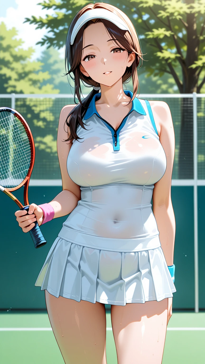 (masterpiece:1.2, highest quality), (realistic, photorealistic:1.4), beautiful illustrations, (natural side lighting, movie lighting),
{looking at the viewer | look away}, 1 girl, Japanese, high school girl, perfect face, Cute symmetrical face, (shiny skin, sweaty:1.4), baby face,
(long hair:1.2, low twin tails:1.5, Silver colored hair), hair between eyes, purple eyes, (medium breasts, seductive thighs, big ass), Nipple hardening,
beautiful hair, beautiful face, detailed and beautiful eyes, beautiful clavicle, beautiful body, beautiful breasts, beautiful thighs, beautiful feet, beautiful fingers,
((polo shirt, sneakers, tennis wear),lace panties、not wearing a skirt、
(((hentai rope bondage, (brown rope), shibari:1.6, ((turn your arms behind your back:1.4), chest bondage, arm shackles, Leg shackles, Crotch rope), wet crotch))),
(Ahegao, embarrassing, I was scared, tears, drooling, open your mouth, wheezing), {walk | Are standing},
(beautiful scenery), {evening | night}, (Tennis court), realistic pupils, rain:1.8, rainy,