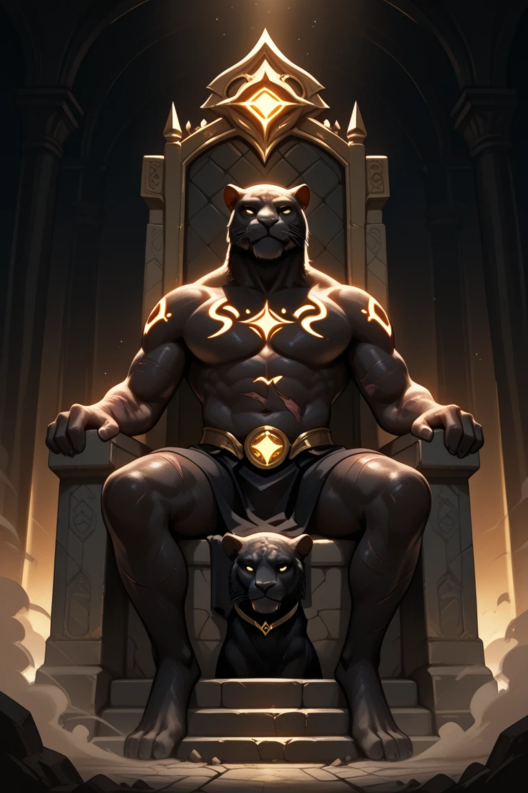 anubis, anthro, sit on chair, rastafari hair color black, little diamont with fire effect color blue floating over the head(((perfect precision))), bara, using a undies, 3d, smile, angry face