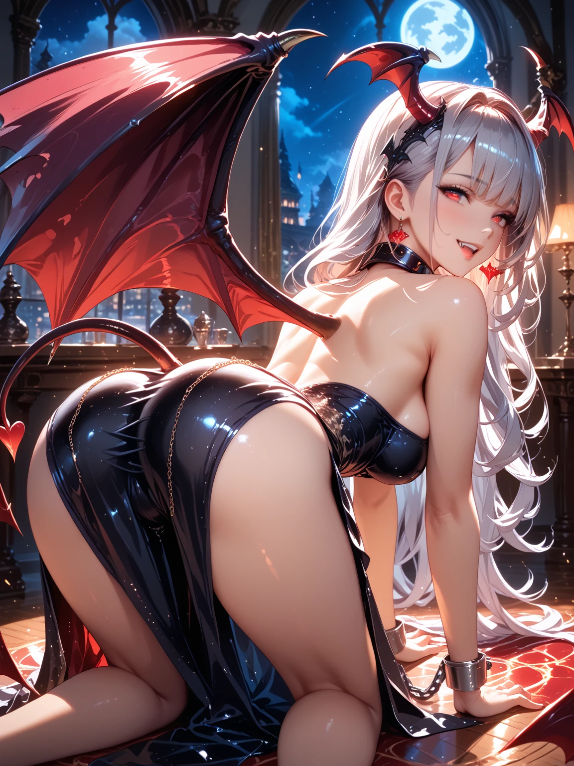 ((Highest quality)), ((masterpiece)), (detailed),Beautiful demon woman,sexy