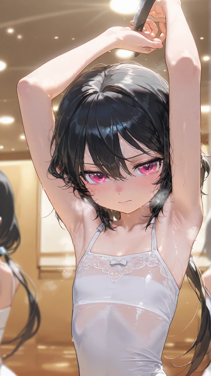 (Best quality, 8k, 32k, Masterpiece, UHD,:1.2),RAW, 1girl,ultra cute , natural lighting,transparent shining eyes, 20yo ,fair complexion, (vulgarity:0.8), (fucked silly:0.8),(steam:0.8),(trembling:1.3)), bra and panties, floral pattern, Cowboy Shot, standing, shiny, small breast