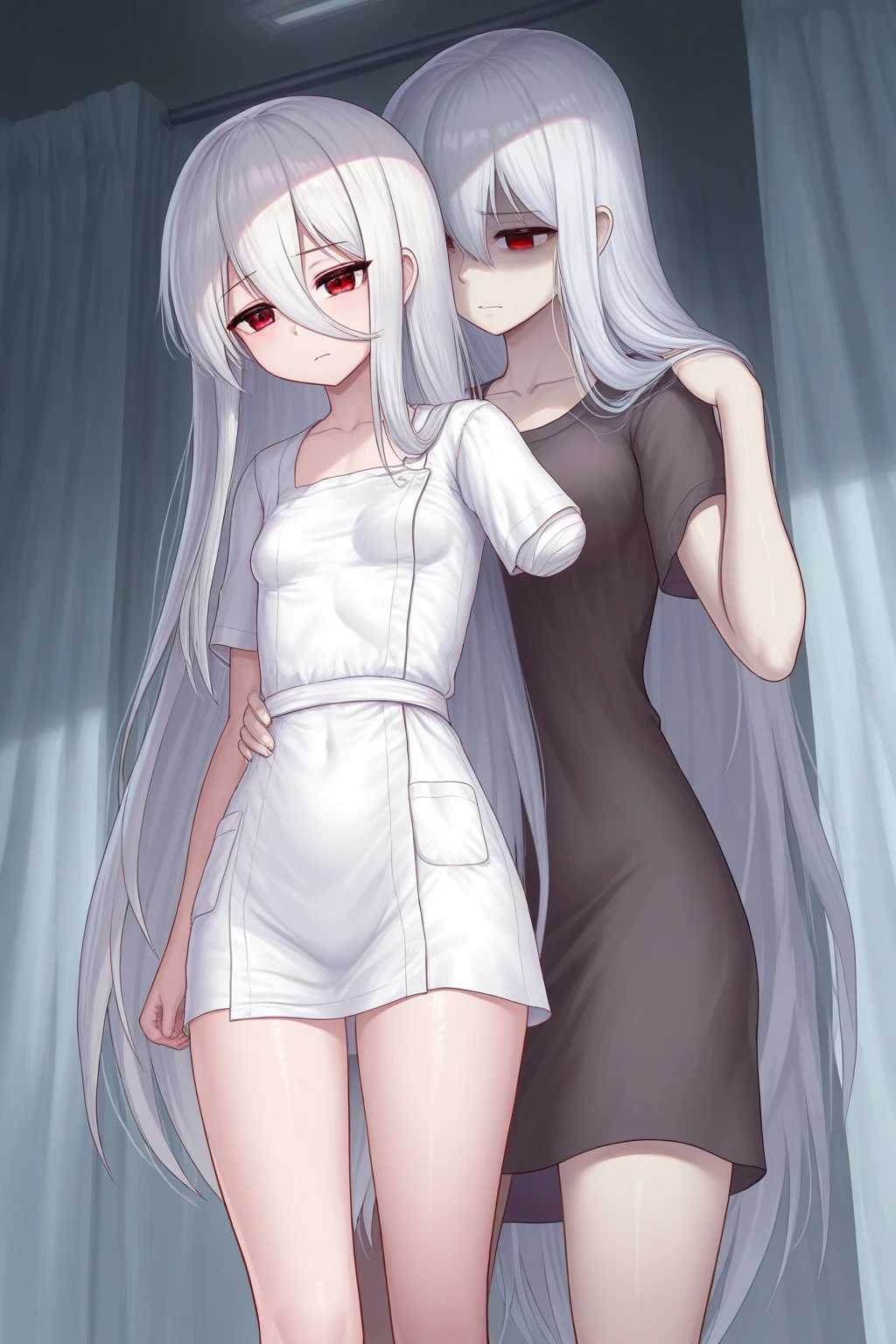 2 chicas,;t;,((all the clothing used is sensual naughty style)),asakura_toru,piernas_descalzas,descalzo,sheet,rubor,camisa_brown very thin and transparent like air ,nails,fukumaru_koito,camisa_verde muy delgada transparente como el aire,camisa_gris muy delgada,rodillas_separadas_pies_separados,rodillas_arriba,piernas abiertas, mirando_al_visor,acostada,varias_Girls,esmalte_de_nails,en_espalda,baby dolls,(baby doll_morado muy delgada transparente como el aire),camisa,mirada_de_lado, las 2 chicas con un ojo cerrado y una expresion de placer felicidad y deseo sexual, (desnudas bajo la pijama, desnudas, desnudas bajo las camisas, sin ropa interior), esmalte_de_pies,nails de los pies,dedos de los pies, mejor calidad, obra maestra, 50% nude, vaginas.