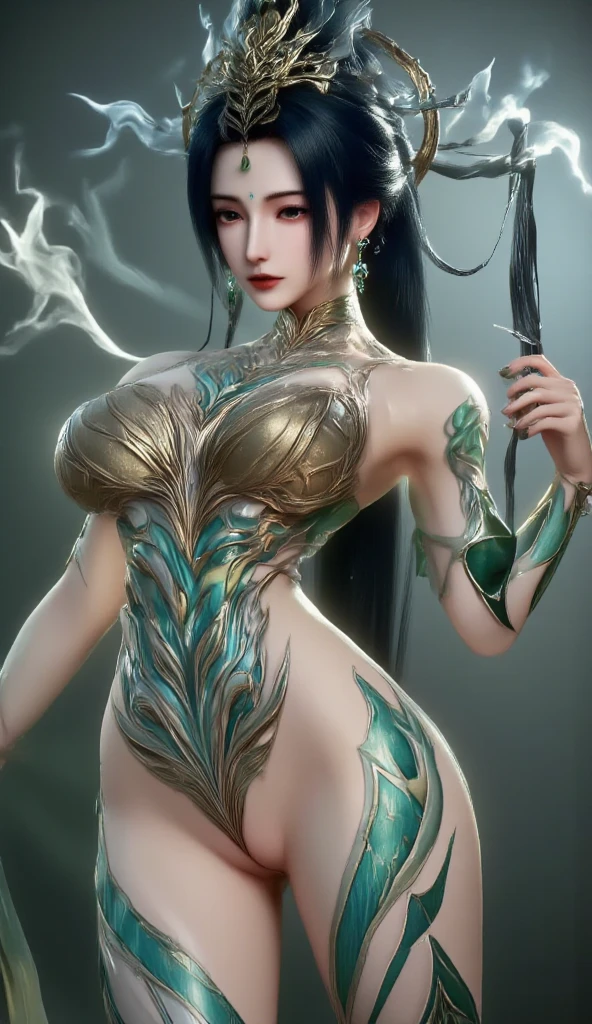 official art, highest details, beautiful and aesthetic, fractal art, colorful,
masterpiece, best quality, 1girl,  <lora:kwFemale_Beta40-SDXL_v1:1>, chinese, cobra and scorpion entangle, jungle, grass, cleavage, stomach tattoo, nipple piercing, waifu