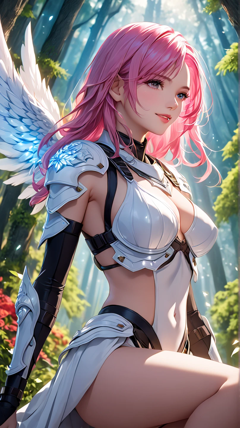 {best quality}, {very aesthetic}, {ultra-detailed}, {best illustration}, masterpiece,(((skirt lift:1.5))),((show off white color butterfly see through panties:1.4)),garter belt:1.5,((Holy Knight)), Smooth breastplate, ((Armor made from pink r:1.5))、((((Extremely detailed and intricately decorated armour:1.1)))),Red Cowboy Shot,Smooth udder、Big Tits、(Golden Ratio,Tabletop, Highest quality, Highest quality, Official Art, beautifully、beautiful:1.2), Very detailed, colorful,Best details,An illustration, Great scene, (Adult,19 years old,One Girl, alone, Final Fantasy 12,Asheria:1.5, Asheria:1.5, Asheria:1.5, Curly Hair, Long Hair,Silver Hair:1.2,Asheria Costume:1.5, Asheria Costume:1.5, mini skirt,Knee socks, Thighs Thighs Thighs Thighs, gem, Blue Belt,Belt number 1),Course of action, A look of contempt ,low angle:1.5, underneath:1.5,