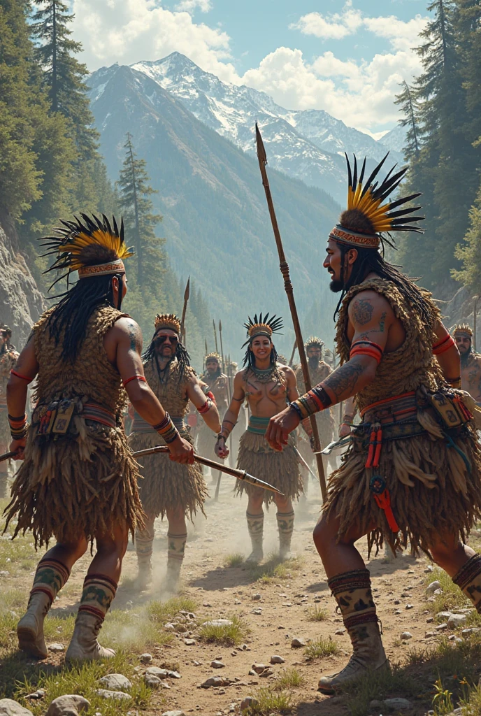 Inca Indians preparing for rebellion 