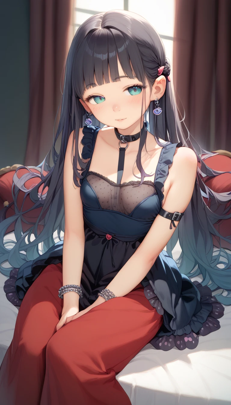 Anime girl in white dress sitting on red carpet, Shi Tao&#39;s cartoons, PIXIV, Rococo, Lolita in a skirt, , Attractive anime girl, top rated on PIXIV, Anime girl in maid costume, Cute anime girl in a beautiful skirt, PIXIV 3dcg, Fine details. Girls Frontline
