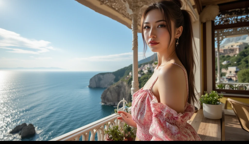 araffe woman sitting on a dock with a long black hair, 30-year-old woman from cuba, dilraba dilmurat, gorgeous lady, gorgeous woman, real photoshoot queen of oceans, stunning woman, summer evening, elegant pose, at golden hour, amouranth, a beautiful woman in white, at sunset, ekaterina