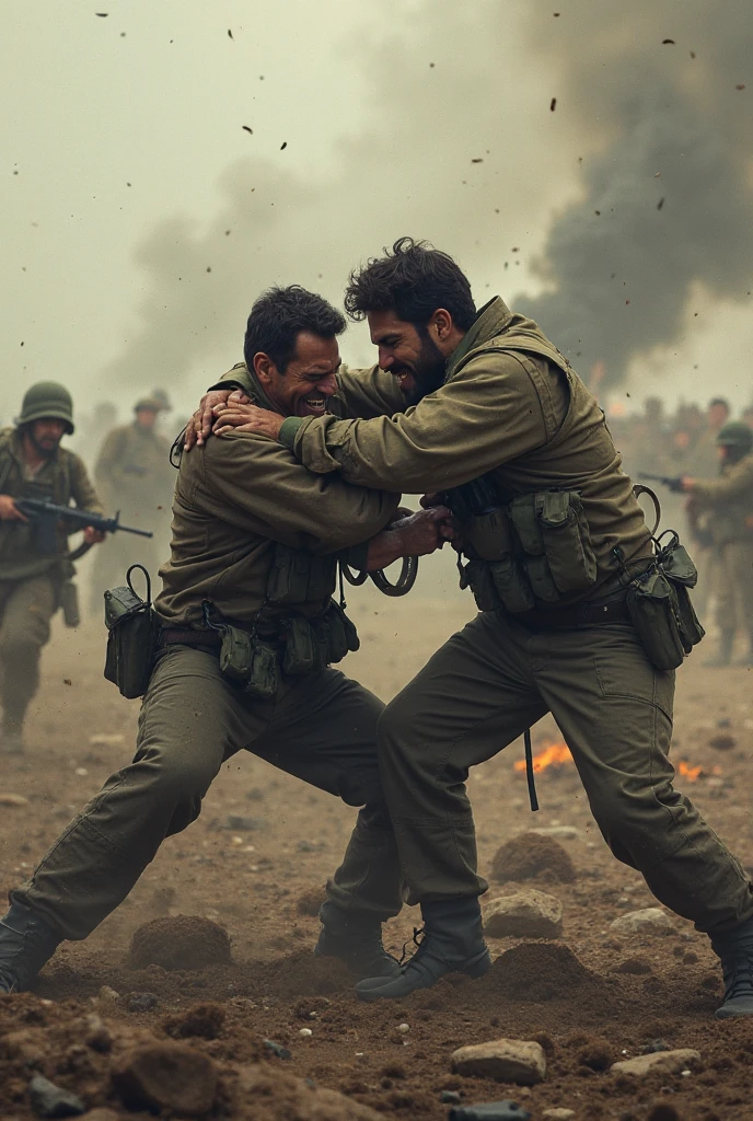 Some group of people fight against one man it is use war and some Himalaya bag drops