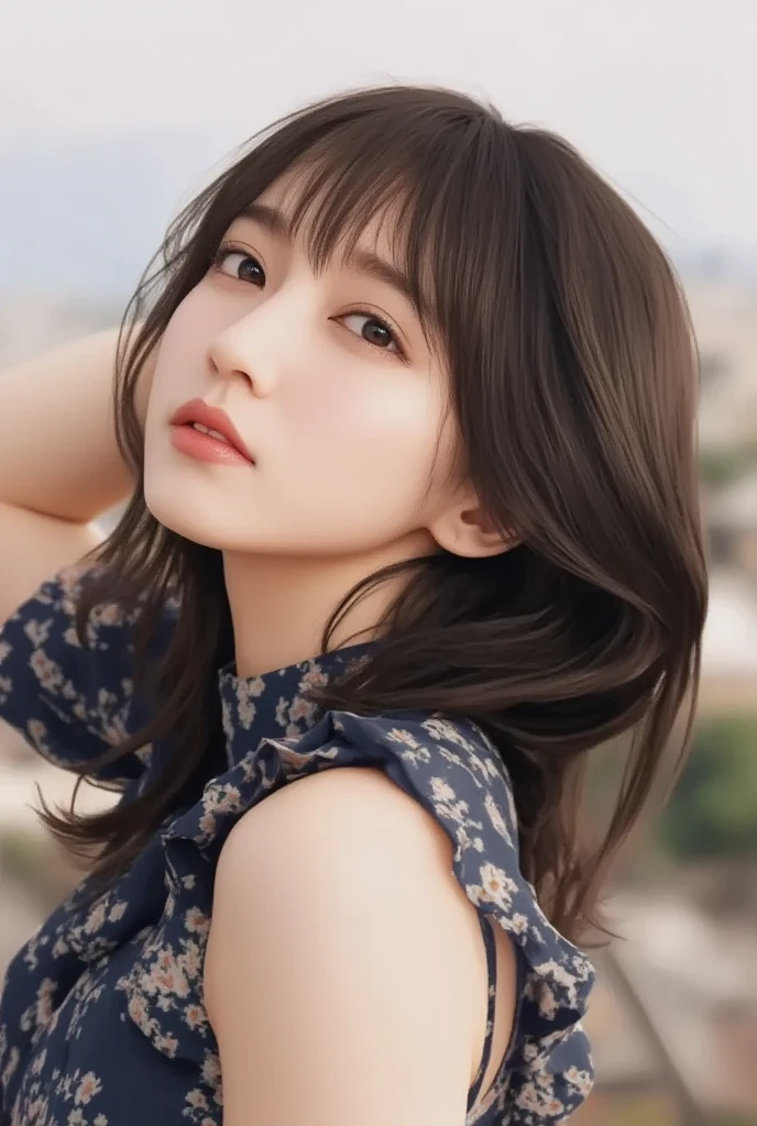 (highest quality,masterpiece:1.3,超A high resolution,),(super detailed,caustics),(Photoreal:1.4,RAW shooting,)ultra-realistic capture,very detailed,High definition 16K for human skin、 Natural skin texture、、Skin looks even-toned and healthy、 Use natural light and color,one woman,Japanese,,cute,brown hair,middle hair,(Depth of the bounds written、chromatic aberration、、wide range of lighting、natural shading、)、(outdoor lights at night:1.4)、(hair swaying in the wind:1)、short hair、Outward-flicked ends