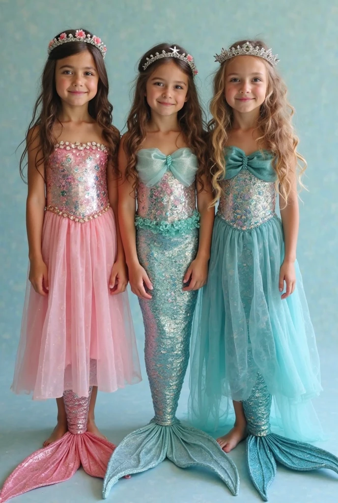 10 year old girls wearing long mermaid maxi skirt and tank top