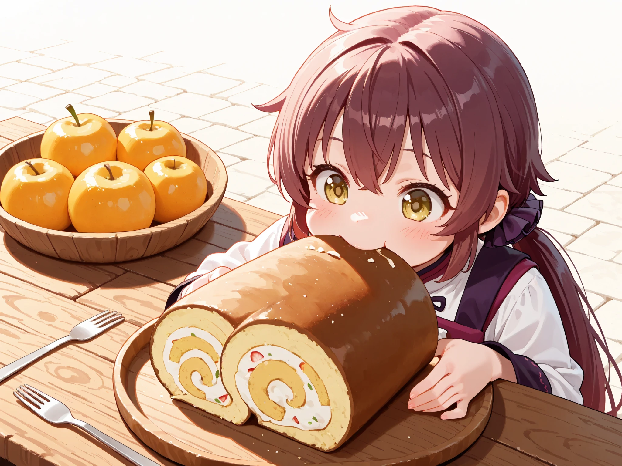 masterpiece, best quality,ultra detail,chibi,girl,a girl, holding takenoko, <lora:takenoko-001:0.9>,happy,on table,cookie,mushroom,chocolate