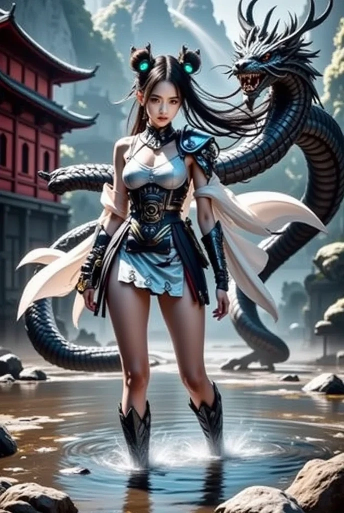 (Giantess element, high resolution, high quality, accurate body structure, detailed body), focus on girl,
BREAK,
Sexy, battle suit, towering giant girl, looking up at approaching woman from below, cute, girl destroying small town,
mischievous expression, white skin, smiling, trampling, walking, trampling, anatomically correct, accurate human body, accurate skeleton, full body portrait, light beam from girl's hand, shock wave from girl's hand, magic,
BREAK,
destroying small town, rubble, burning small town, destroyed small building, collapsed highway, car being crushed, evacuation of residents, sunset, burning small town, rubble scattered at feet, taller than skyscraper, increase destructive element, make city smaller,
BREAK,
(girl and dragon fight:1.5),
BREAK,
blue eyes, monster, (fighting dragon), dragon flying in the sky, dragon in background,