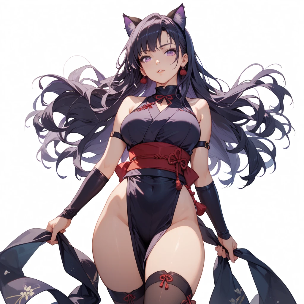 iroha、super breasts、thick thighs、black fur、8k, 4k, of the highest quality, High resolution: 1.2)、cute anime face、noise removal、Leotard that bites、turn around、full body portrait、T-back that digs into your butt、