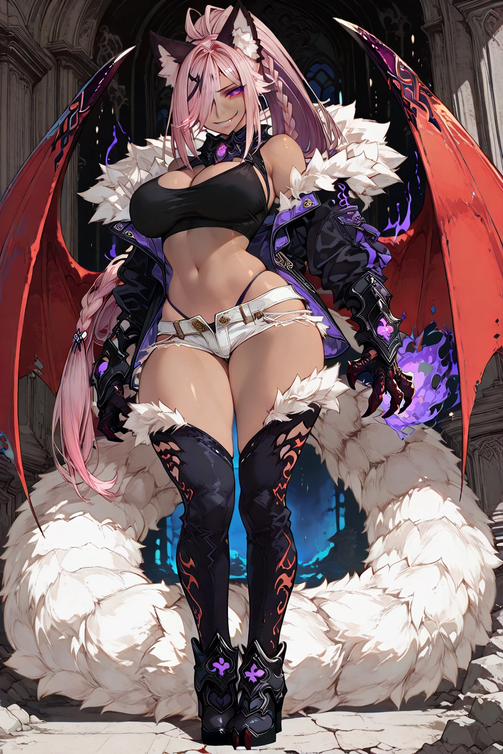 Anime, 4k, couple, 2person, pink long hair, bangs, pink eyes, huge breast, seductive, lingerie, sexy, boy and girl, pink hair boy with abs, daddy, nsfw, having sex, man and woman, 1 man, 1woman, body only man, two man, threesome, Pink hair, pink eyes, huge breasts,side bangs, detailed body, long hair, high definition, best quality, mature, 1person, anime, succubus, devil, devil horns, goddes outfits, little braids, devil tails, bat wings, ahegao, tongue, lick, blushing, night