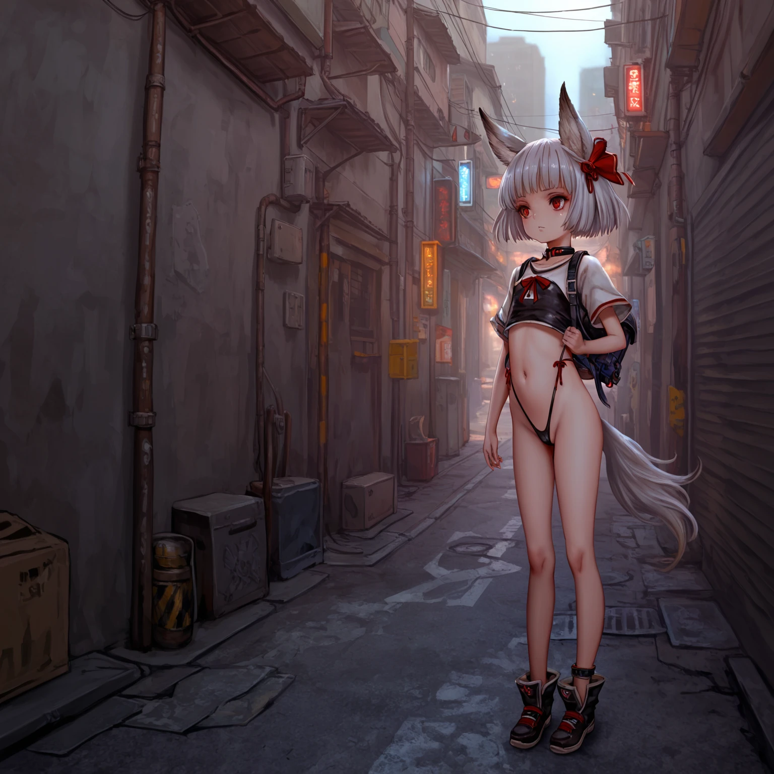 beautiful girl、Straight face、((True Face))、Guts pose、Completely naked、((Background white))