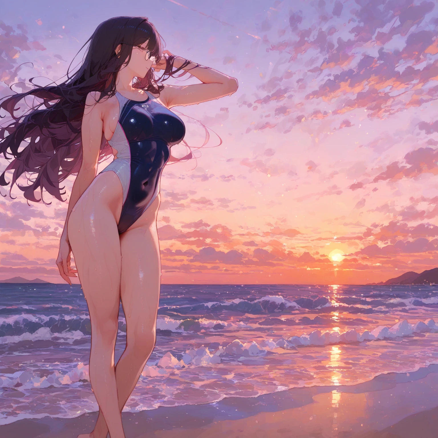 Best Quality,Masterpiece,Ultra High Resolution,(Realisticity:1.4),Original Photo,Cinematic Lighting,
1nude Girl,smile,backlighting, beach, full body,