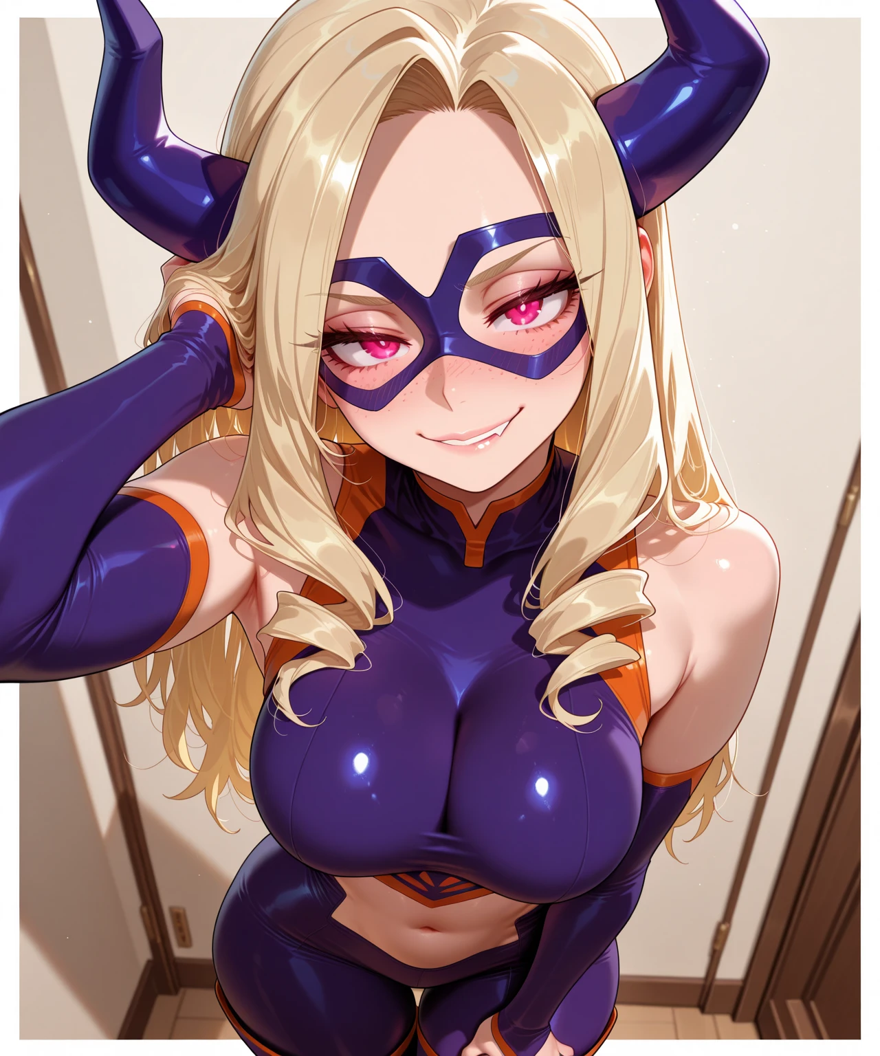 1girl, mount lady, boku no hero academia \\\\\ masterpiece, best quality, very aesthetic, absurdres, newest \\\\\\ sportive body,  \\\\\\  by dodok, nyantcha, cutesexyrobutts, by khyle ///// blonde, purple eyes,   , 24 years old,,  naked, rating nsfw,,big tits, white background, , fellatio_gesture , little stars, close-up
