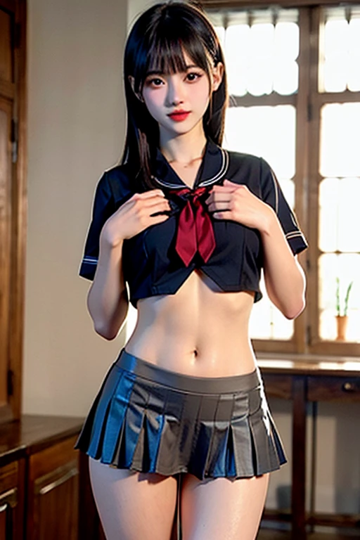 （masterpiece：1.2）， 最high quality， High resolution， original， highly detailed wallpaper， perfect lighting， （Very detailed CG：1.2），（（exposed crotch：1.2）），No underwear，half body photo，no cup，lifelike，（（camel toe：1.5）），8k，perfect work of art，Super detailed rendering，最high quality的，High resolution，details maniac，lifelike eyes，High resolution，high quality，delicate face，body limb details，1 girl，alone， dark lips， blush， highlight， very good， Because I&#39;m slender， skin color，(((Only the lower body is naked))),(((Pussy))),(nsfw:1.5),(((office))),(((officeスーツ))),(((short sleeve))),(((navel))),(((crowd))),Working,Long-sleeved jacket