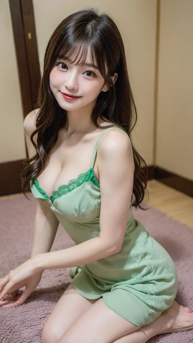 best quality, masterpiece, ultra high res, (photorealistic:1.4), RAW photo , ,smile ,bed room, corset top