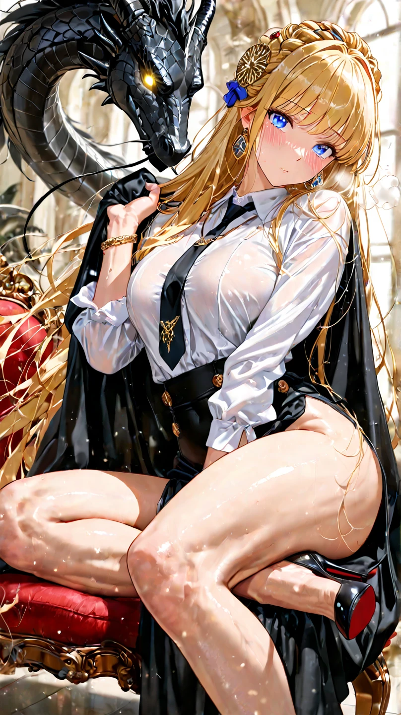 (((Uniform torn and nipples exposed)))、((((have sex with a man and make him ejaculate))))、Nipples protruding from the bra、((((feel shy))))、((a blond))、beautiful Girl、Large beautiful breasts、cleavage of the breast、A slender、オマンコ、(((((Lie down and spread your legs)))))、((痴女))、((((sexually seducing))))、((Inside the bustling city))、((smil))