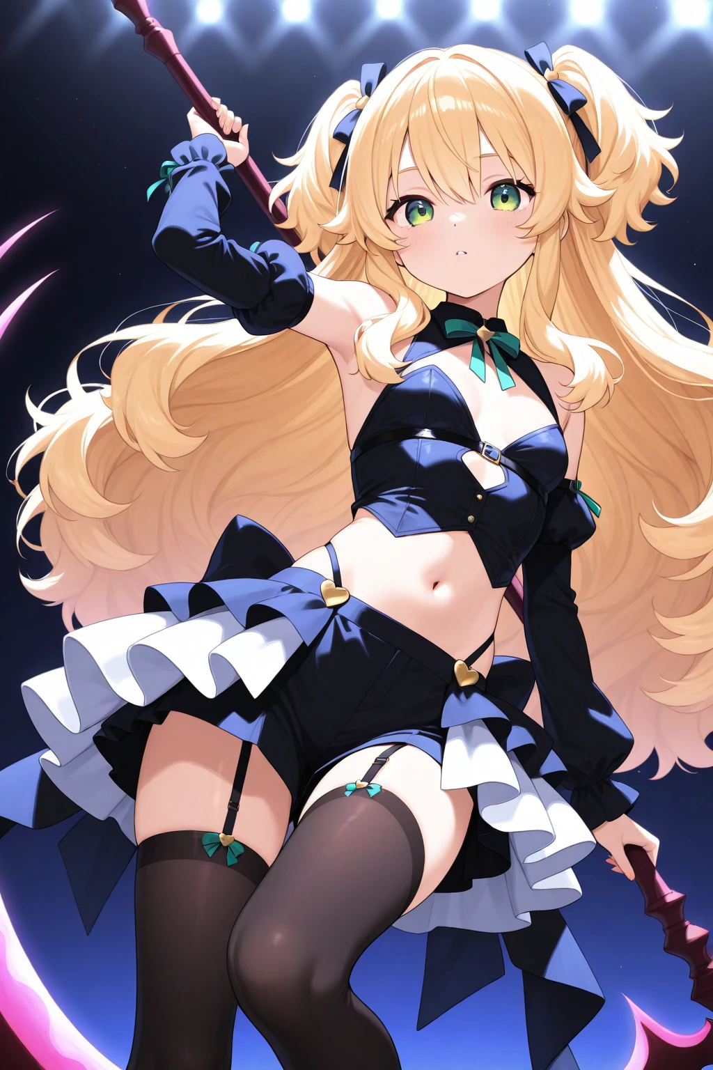 Hatsune Miku,, cameltoe, blush, smile,glowing aura, natural light, masterpiece,  glossy skin, juicy lips , ,sexy, hot,,juicy lips,hour glass, blonde hair,  wide eyes, green eyes, massive , dark lighting, long hair, pink bow, , platform shoes, bow in hair, golden round glasses, sandy blonde hair,  1girl 4.9M
? armpits 200k
? bare shoulders 787k
? belt 259k
? black dress 171k
? bow 949k
? breasts 2.8M
? claw pose 13k
? cleavage 821k
? colored inner hair 37k
? cowboy shot 418k
? demon girl 61k
? demon horns 56k
? demon tail 43k
? demon wings 29k
? detached collar 100k
? detached sleeves 346k
? dress 1.0M
? frilled dress 66k
? frills 384k
? garter straps 70k
? hair bow 441k
? hand up 250k
? horns 342k
? large breasts 1.3M
? long hair 3.5M
? long sleeves 1.1M
? looking at viewer 2.6M
? multicolored hair 468k
? open mouth 1.9M
? outdoors 423k
? purple eyes 642k
? purple hair 504k
? smile 2.3M
? solo 4.1M
? standing 701k
? strapless 111k
? strapless dress 38k
? tail 604k
? tail raised 10k
? wide sleeves 209k
? wings 352k