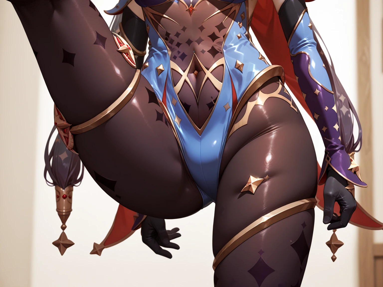 a close up of a woman in a black and white outfit, commission for high res, extremely detailed artgerm, thicc, cutesexyrobutts, samira from league of legends, krenz cushart and artgerm, giantess art, large thighs, thighs!!!!!!, thighs!!!, rossdraws 2. 5, oc commission