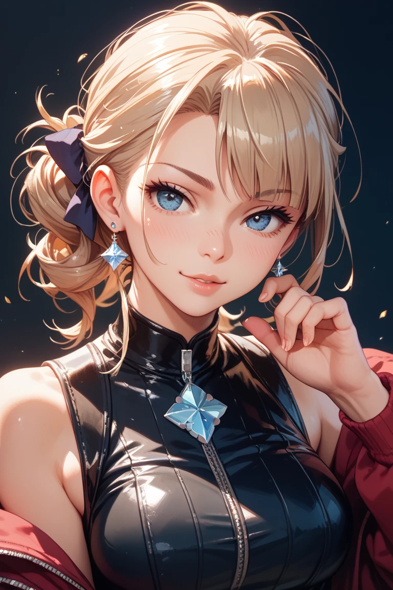 (((UHD)), ((highest quality)), ((masterpiece)), (Very detailed), (High resolution), (Beautiful detailed sparkle), (High detail), (Anatomically correct)), ((Realistic)), ((The best CG)), Ultra-detailed art, CG illustration, 16k, 1080P, Oil paints:1.2,   

(((One Woman))), 
(Symmetrical facial features:1.4, Perfect Face), Beautiful clavicle, (Beautiful fingers), (Beautiful breasts, ((Small breasts))), 
Beautiful body, Beautiful thighs, Beautiful feet, Perfect round butt, (((Detailed skin, Oily skin, Textured skin, Beautiful white skin:1.4))), 

(((Baby Face, cute, 10 years old、low length、Primary school students))), 
(Slanted Eyes, Expression of fine eyes, Beautiful and delicate eyes, Sparkling eyes, Eye Reflexes, Dark blue eyes), 
(Beautiful Nose,Thin Nose), 
(Smaller mouth, Glossy Lips, Beautiful Lips, thick lips), 

(Beautiful Hair, Shiny Hair, Shiny Hair), Hair fluttering, (Blonde:1.4, Hair that hides one eye、Pixie Cut:1.4, Shortcuts:1.4), 

((Blue sleeveless high neck sweater dress:1.4)、Black Pantyhose:1.4、High heels)、 Earrings、
BREAK 

(laughing、smile),  
BREAK 
(noon、(Cherry blossom trees:1.4、Sunlit park)), ((face close-up))

