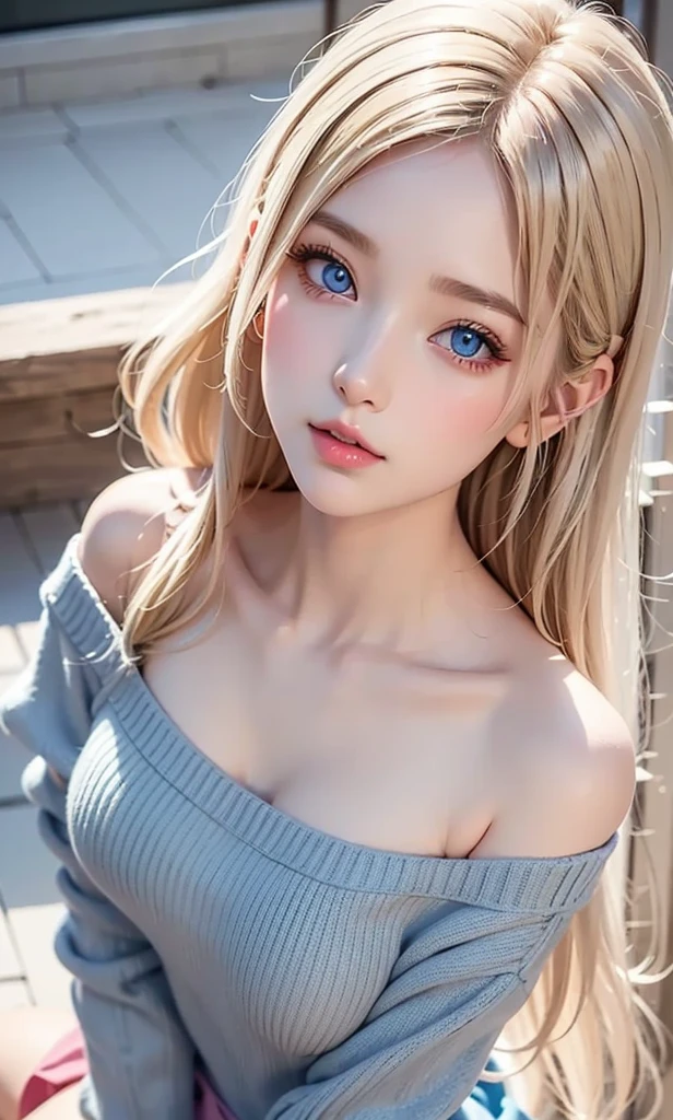 Sexy big breasts、15 years old beautiful blonde girl sexy cute looks and cute beautiful sexy face、A strong wind blows my hair in front of my face、Beautiful long metallic blonde straight hair with huge eyes with beautiful cute sexy sparkling bright blue eyes hidden in long bangs between her eyes、