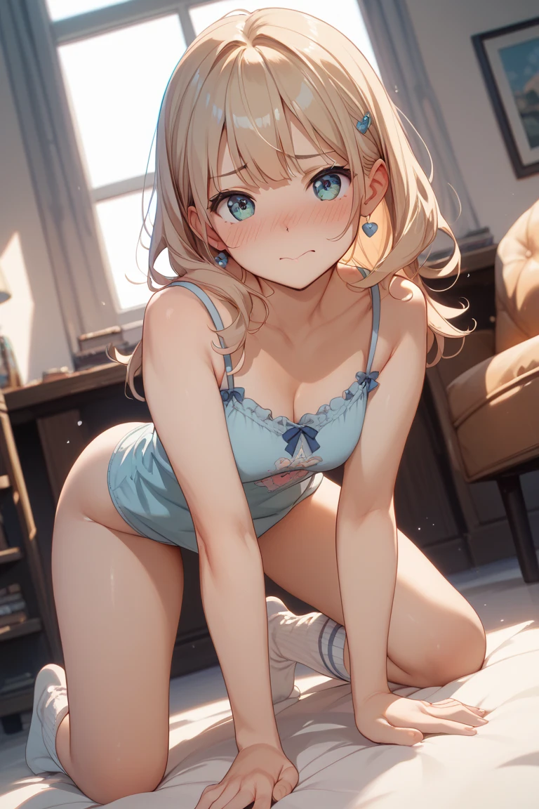 (((masterpiece, Highest quality, High resolution, 超High resolution, Perfect Pixel, Depth of written boundary, 4K, RTTX 10.0))), Beautiful Anime Women, Beautiful art style, Anime characters, ((Smooth texture, Realistic texture, Anime CG Style)), Exact finger count、Exact number of legs、(Exact number of arms:1.0, Exact number of hands:1.0), (Perfect hands, Perfect Anatomy), Cinematic, Realistic, Extremely detailed CG, Daytime lighting, Perfect lighting, Best Shadow, The best natural light, whole body, Perfect body, バランのとれたPerfect body, Perfectly balanced style, (Slender body:1.2), Small face, ((bangs, Various hairstyles, Stylish hairstyle)), ((4人のかわいい女性はlocker roomで着替えている:1.8)), ((Sexy and cute white underwear, Sexy and cute light blue underwear, Sexy and cute blue underwear, Sexy and cute pink underwear:1.3), (Stylish shiny satin panties, Side-tie panties, Panties with a plain center and lace decoration on the sides:1.3), (Thin panties with ribbon:1.3), (Micro Satin Bra, Lace-trimmed bra, Thin bra with ribbon:1.3), (garter belt, Garter Strings, Knee socks:1.3):1.3), (Beautiful big , Cleavage:1.1), (They are changing clothes while chatting:1.2), (Embarrassed expression), (locker room, locker room:1.5), naked, (In underwear:1.2). In underwearのオフィスレディ, whole body, Angle from the front, All the same height, Accurate perspective, chizuru, sumi, Hand, mami
