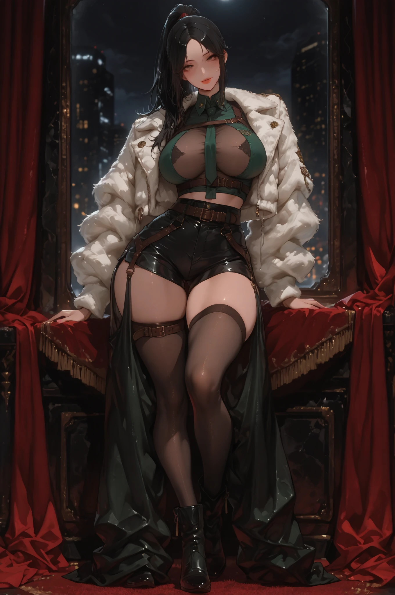 1girls,silver hair，wear glasses，secretary，，(charming body)，view from top,(huge )、huge Breast，huge breasts，Big breasts ，Sit with your legs open着，Sexy transparent lingerie，、perfect手, perfect手指, perfect, perfect fit, perfect身材, face perfect, perfect图像Realism, background for this, detailed clothing, Soaking black lace bikini、office，office女郎，pencil skirt，miniskirt，garters，Broken fishing net，Transparent white shirt unbuttoned、of librarians、Surreal、Realism、Unreal Engine、8K maximum resolution, (​Masterpiece), Very detailed, ,Sit with your legs open，(show g-string:1.6),big butt,squatting, straddling, skirt lift, 