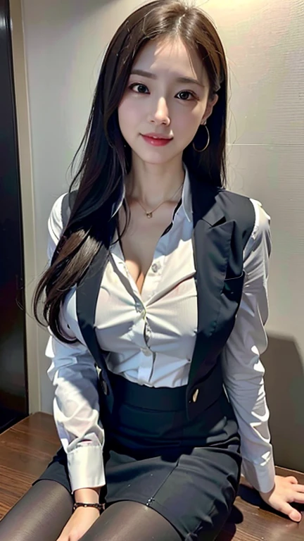 masterpiece、highest quality、Highest image quality、Super detailed、business suit,dress suit,(((cleavage)))