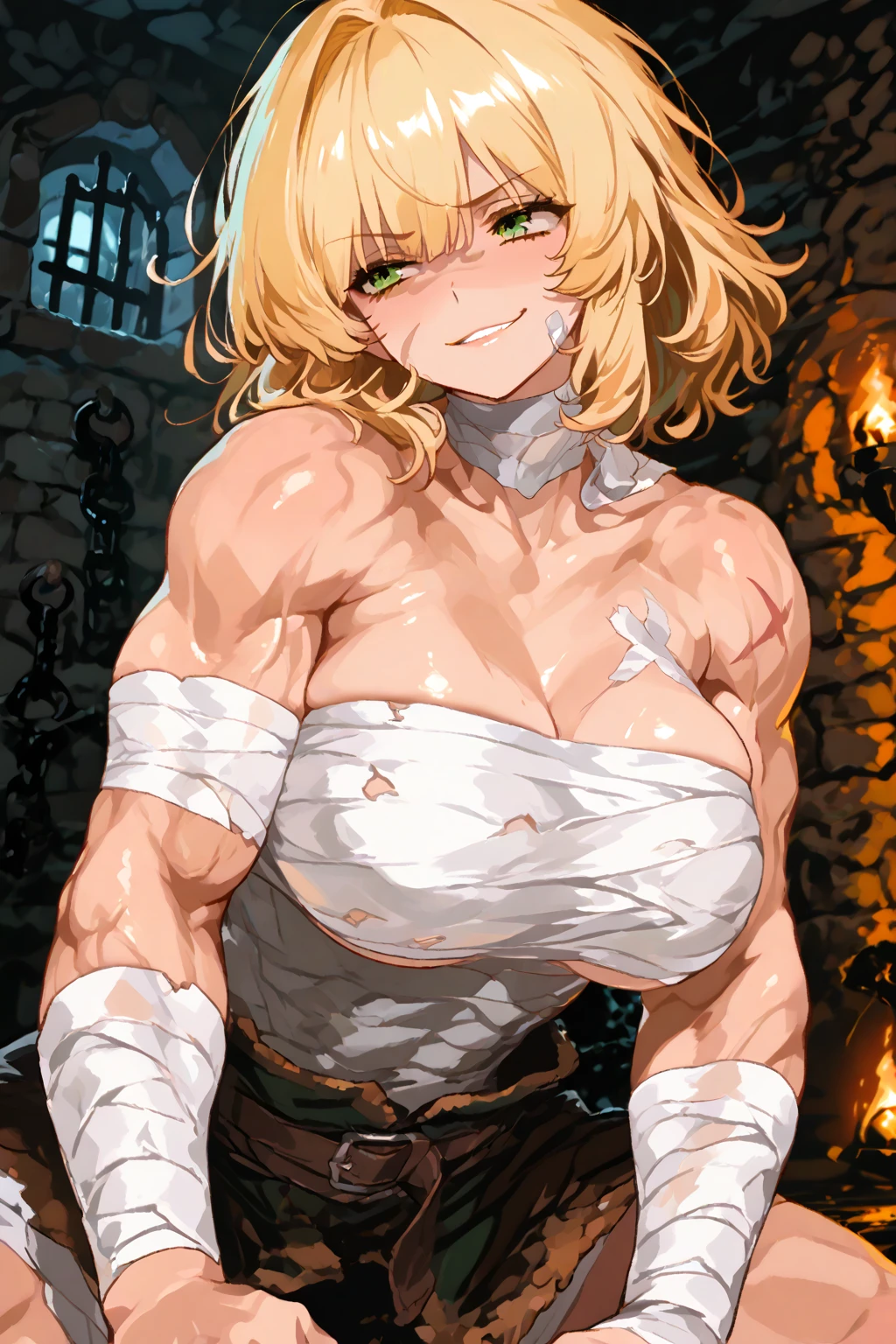Annie Leonhart, a character from Attack on Titan, is the main focus of the artwork. Her eyes are beautifully detailed, and her lips are also beautifully detailed. Her face and eyes are extremely detailed, with long eyelashes. She is depicted with a strong and confident expression. 

The medium used to create this artwork is an illustration, with a realistic and photorealistic style. The artwork is of the best quality, with a resolution of 4k or 8k, ensuring ultra-detailed and sharp focus. The colors are vivid and the lighting is carefully crafted to create a visually appealing scene. The artwork showcases the human body in a tasteful manner, highlighting the beauty and elegance of the female form. 

In the background, there is a garden setting, featuring lush greenery and blooming flowers. The composition is balanced and visually pleasing, emphasizing the beauty of nature. The artwork captures Annie Leonhart as a strong and captivating character, with attention to detail and realism. 

She has big tits, her tits are masive, her breasts are large. Prominent chest, chest focus, NUDE BREASTS, PRESENTING BREASTS, SEXY TITS, FLASHING BREASTS, DISPLAYING BREASTS, SEXY BREASTS, WET. WET BREASTS, ??? ON TITS, ??? ON BREASTS, ???, ??? COVERED BREASTS 