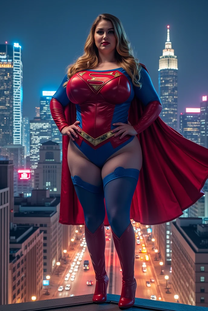 Arte Oficial, Unity 8k papel de parede, ultra detalhado, Beautiful and Aesthetic, Beautiful, master part, best quality, (BLACK GIRL, EBONY SKIN), (Zemaranhar, mandala, emaranhado, emaranhar), 1girl, (Supergirl), MILF BBW, rabo de cavalo, cabelo afro, olhos escuros, pequeno, capa vermelha, saia vermelha, Botas vermelhas, tampo azul, seios grandes, Clavicle exposed, exposed neck, cintura exposta, Voando acima da paisagem urbana, gota de suor, Desviando o olhar, Cyberpunk, adicionar_detalhe, Supergirl, tempestade, epic scene,Detalhes complexos, hiper sexualizada, Hiper provocativo, , Sorriso, hiper lolita, Sagging , Sagging Tits , Clivagem profunda, Cameltoe completo, Hiperresolución, sardas cheias, thick, juicy lips, Olhos grandes, roupas mal reveladoras, mamilo exposto, expor pelos pubianos