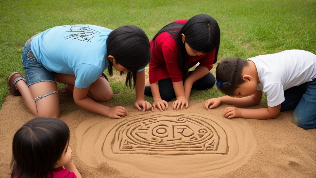 Book with boys and play in ground 