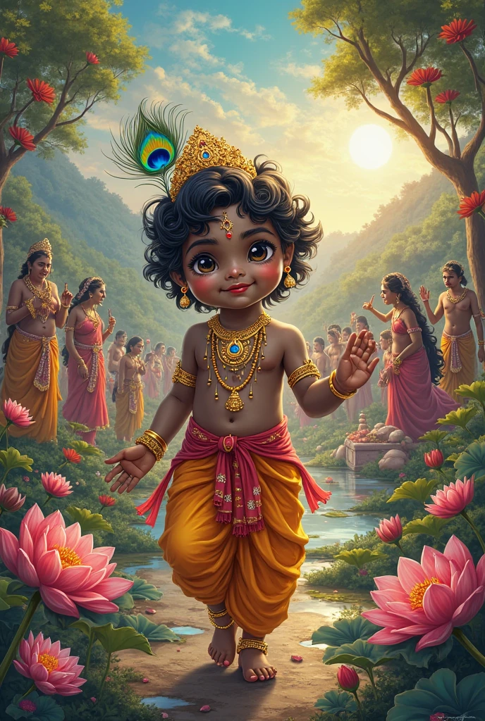 Make image of giving well wishes for Happy Shri Krishna Janmashtami imag