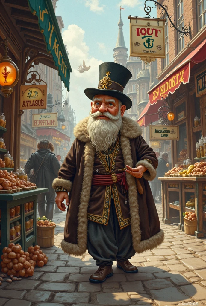 a portrait photo Old man, Merlin, dirty, freezing, masterpiece, (beautiful detailed eyes:1.1), best quality, big mustache, illustration, (detailed lighting:1.4), detailed water, (beautiful detailed glow:1.5), fur coat, thick fur, witch hat, old glasses, intricate, digital painting, smooth, sharp focus, end of the world, epic realistic, (hdr:1.4), (muted colors:1.4), apocalypse, abandoned, neutral colors, night, screen space refractions, (intricate details, hyperdetailed:1.3), artstation, cinematic shot, vignette, complex background, old building, magic firefly