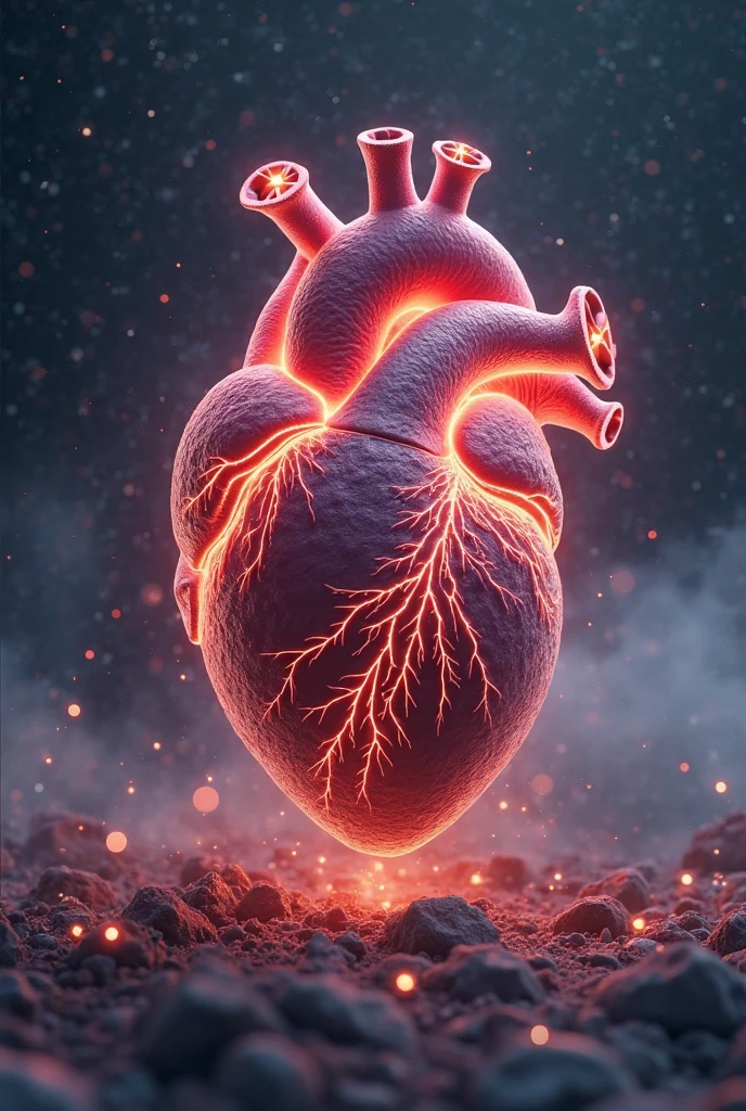 create an image where on one side there is a musical note and on the other a beating heart