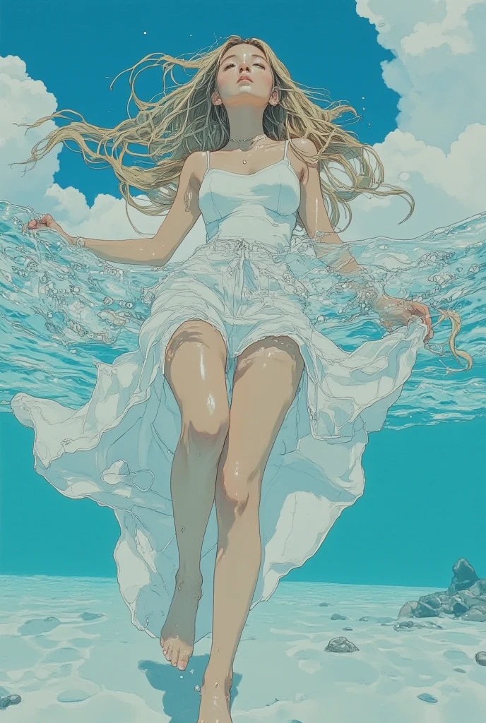 1 girl, anime, there is a woman in the water, closeup fantasy with water magic, nymph in the water, splashing, butterflies, 8 k artistic photography, Conceptual art of photorealism, soft natural volumetric cinematic perfect light, epic, Trending on Artstationh, vibrant, Production of a cinematic character, very high quality model, Chiaroscuro