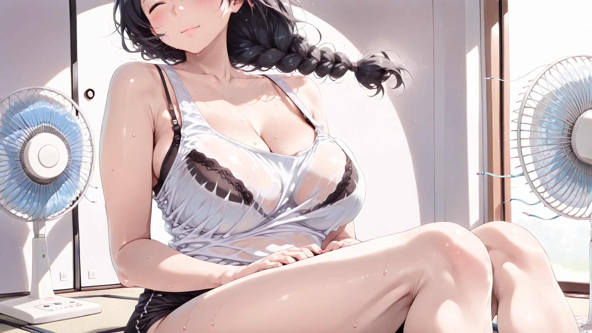 highest quality、High resolution、detailed background、beautiful and detailed face、beautiful and smooth skin、skin texture、Beautiful teenage girl、two beautiful girls、(huge breasts:1.2)、
(Changing clothes in the fitting room)、selfie、braided hairstyles、Thin white bra、Thin white panties、
see through bra、Bras made of transparent material or lace are sexy items.&#39;I don&#39;t usually brag.、
crotchless panties、Panties without crotch area、May be used on special occasions or special situations.、
big ass、laughter、smile、smile、cute gesture、Please raise your hand and show me your side、cute、camel toe