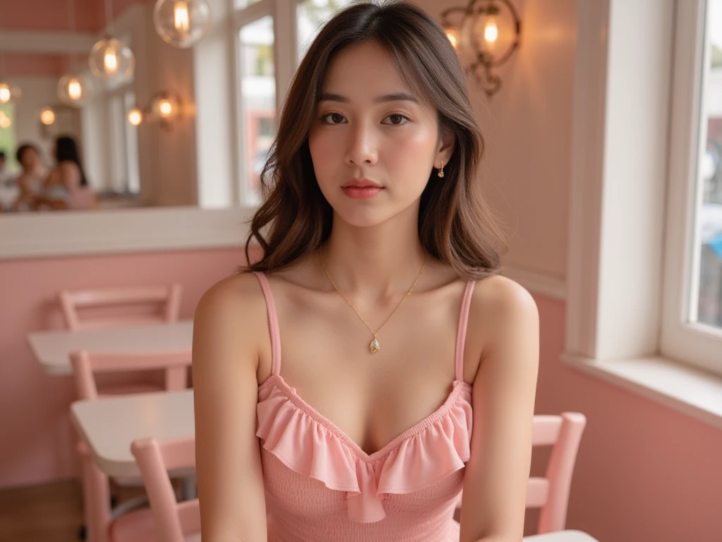 8K, RAW Photos, Fujifilm, ((Highest quality)),((masterpiece)),(detailed),((in the Bakery)),((one girl)),長い髪と白いトップを持つアラフェアジア人woman, (no panties),美しい韓国人woman, 美しい若い韓国人woman, Young and adorable Korean face, ゴージャスな若い韓国人woman, Korean Girls, Girl cute beautiful face, 韓国のwomanアイドルの肖像, Young and pretty Asian face, Cute natural anime face,Asian pretty face,((glistening eyes)),((glistening eyes )),((large eyes)), pretty eyes)),((nipple)),(detailed),(beautiful skin),Perfect Face,((One girl)), ((clear eyes)),(scrawny:weight1.0〜2.0)iris, Elevation, space, (Natural Light), Dramatic lighting, Chiaroscuro, Emotional depth,woman,((nude)),((show off nipple)), ((flat chest:1.4)),naked,slender, (a short bob),(well-groomed hair),delicate,Small breasts,((Small breasts)),the body is slender,Beauty,Beauty,4K quality,Young face,Big eyes,Brown eyes,Perfect Face, 17years old,breasts are very small,Model Body Type,Cute Face,Pink nipples,Symmetrical eyes,Glowing eyes,Natural smile,((Always show your boobs)),((Gaunt)),beautiful,((a short bob)), ((half body)),( topless models hoot style),((intricate choker necklace)), (embarrassed blush:1.3),,(steam:0.8),(wet:0.8),(sweat:0.8),(trembling:1.3),(parted lips:1.4),(harf open eyes:1.6),(feeling weak:1.5), (lips),(intricate earrings),((nipple)),((woman posing for a photo)),Photo from the waist up, Fine-boned face, lipstick red,((maid apron)),((nipple))