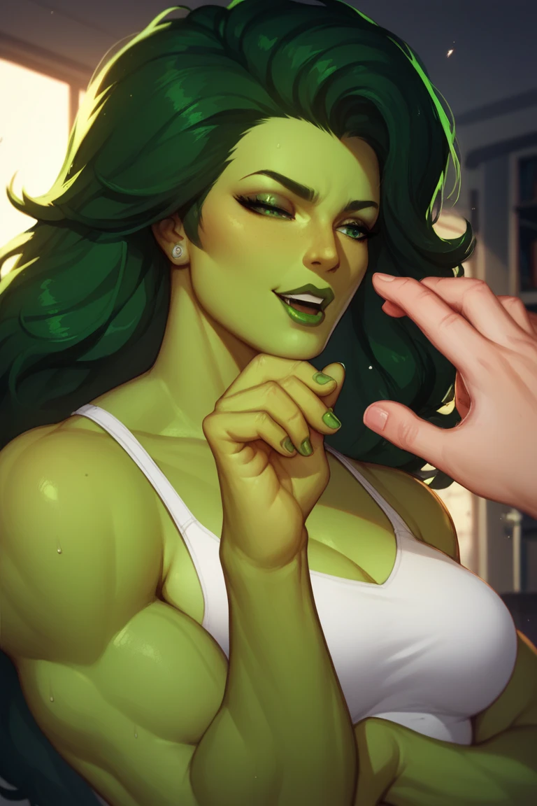 score_9, score_8_up, score_7_up, score_6_up, score_5_up, score_4_up, She-Hulk, 1boy 1girls, big breasts, cleavage, erection fellatio female female focus, nipples oral overflow penis saliva sex snow snowing straight sweat tears testicles, veiny penis, big breasts, nipple piercing, outside, muscular female