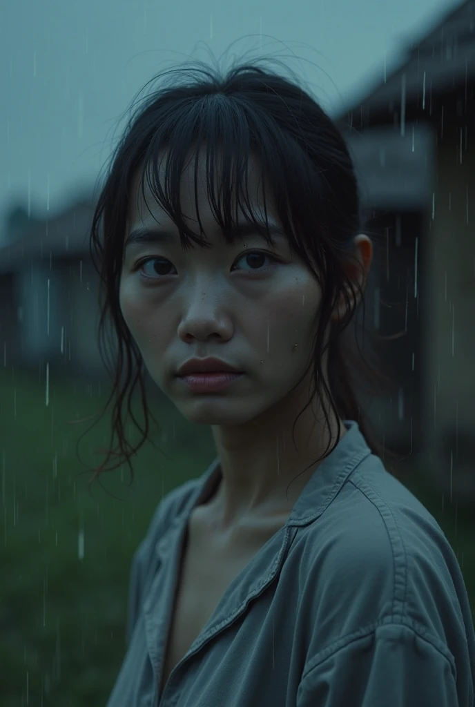 Showa,Collapse,Devastation,Inside the ruins,Glasses,Women,adventure,Black and White,