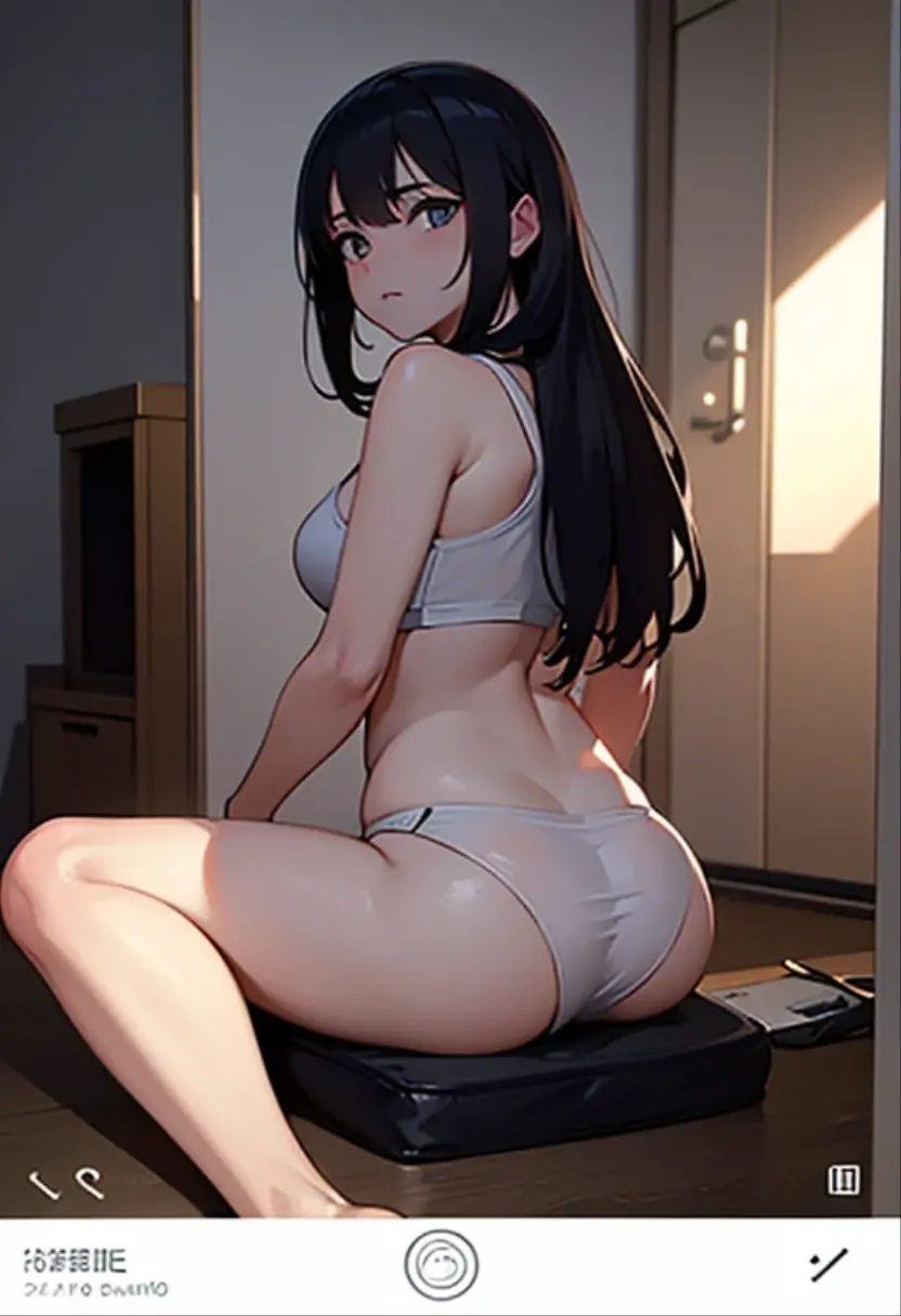 A teenage girl, strange art, crazy, slightly twisted, hard to understand, beautiful, elegant, advanced, weird,, refreshing, bikini, back to me, back to me, bare midriff, smile, clip, elegant, beautiful, smile, accent, artwork, clarity, butt, butt, fat butt