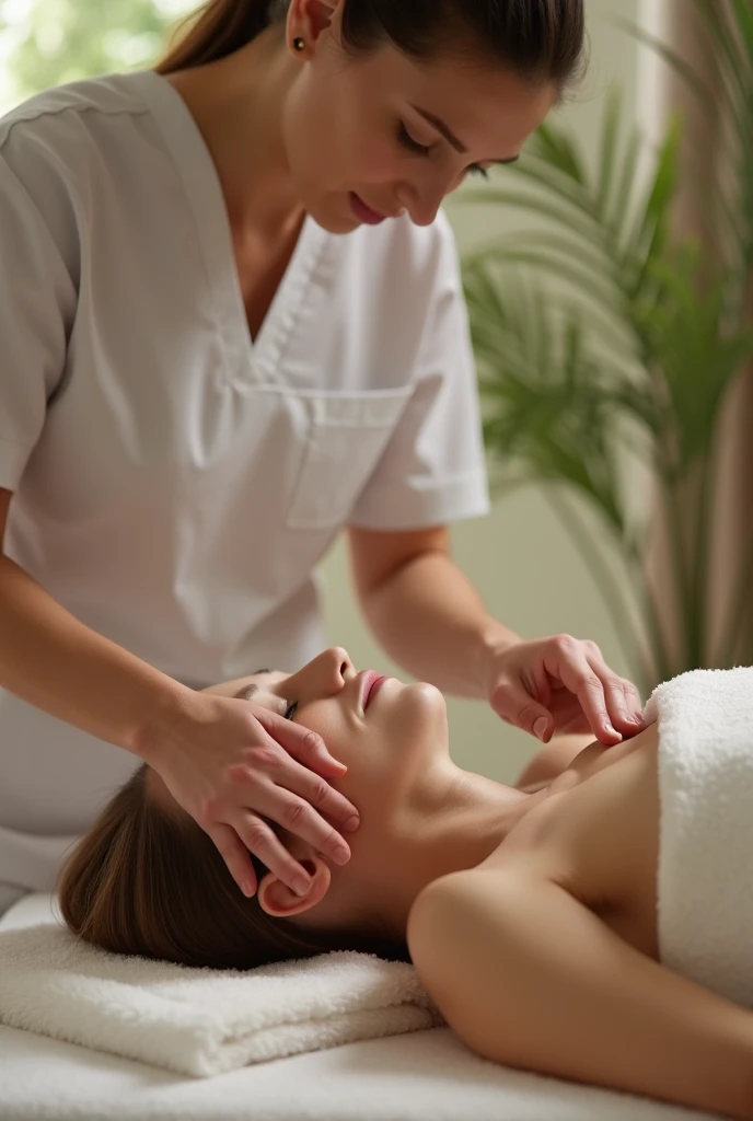 Woman receiving oil massage