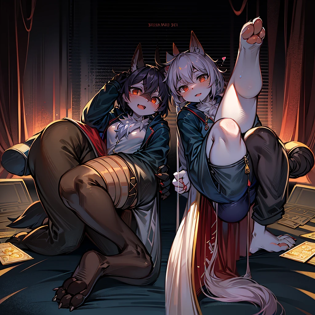 adult,white white tiger,long hair,tatami room background,술에intoxication,intoxication,naked,penis,ninja costume,gray scarf,anal sex,Smiling face,tough