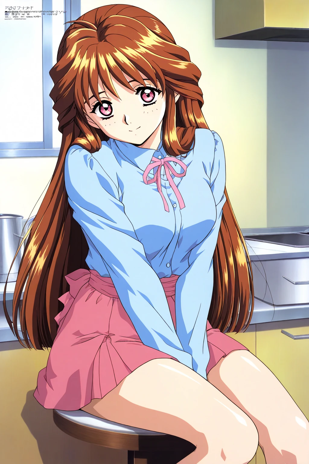 ((masutepiece)), ((Best Quality)), (Ultra-detailed), Anime style, Luxury bed, Cute little girl s, 1girl in, Solo, ((Beautiful eyes)), large full breasts, wearing underpants, Smile